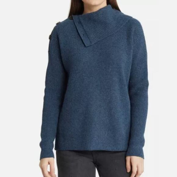 Madewell Blue Turtleneck Sweater - Picture 1 of 9